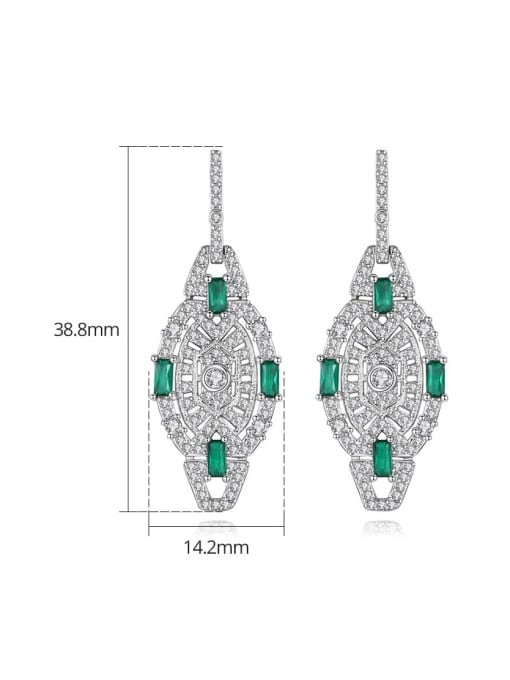 BLING SU Brass Cubic Zirconia Geometric Luxury Cluster Earring 4