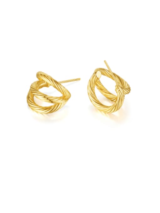 767 gold Brass Hollow Irregular Minimalist Stud Earring