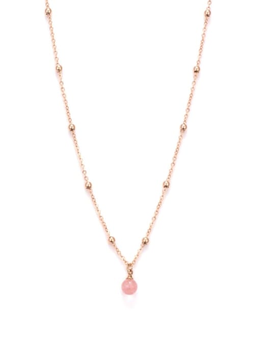 A TEEM Titanium Pink Strawberry Stone Necklace