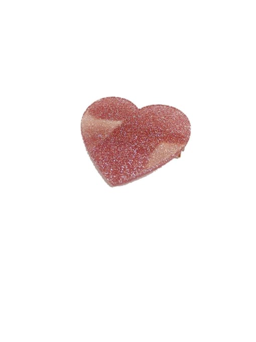 2#red Zinc Alloy Heart Minimalist Barrettes & Clips