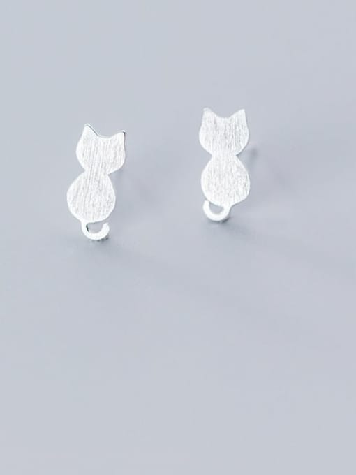Rosh 925 Sterling Silver Cat Cute Stud Earring 2