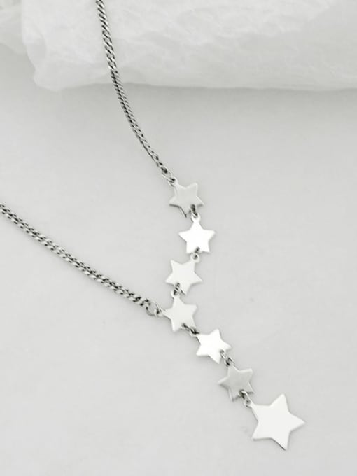 SHUI Vintage Sterling Silver With Platinum Plated Simplistic Star Necklaces 4