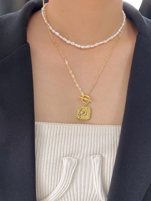 LI MUMU Brass Geometric Vintage pendant Necklace 1