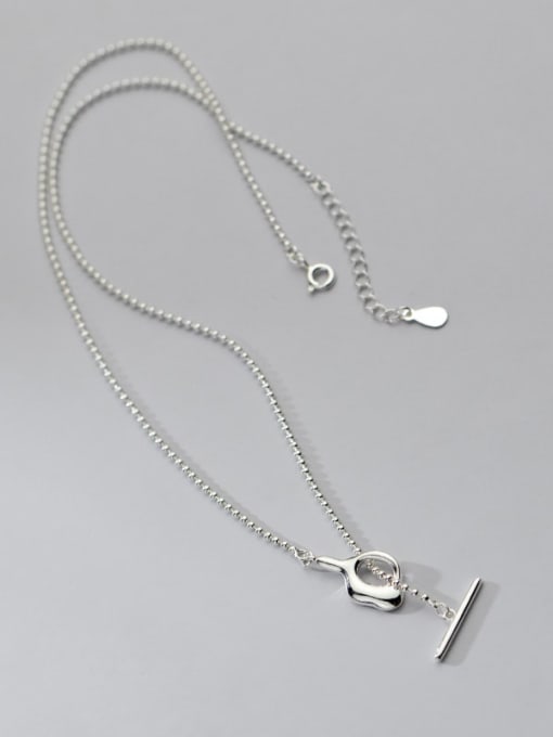 Rosh 925 Sterling Silver Geometric Minimalist Bead  Chain Necklace 0