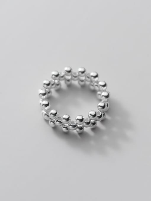 Rosh 925 Sterling Silver Bead Round Vintage Band Ring 2