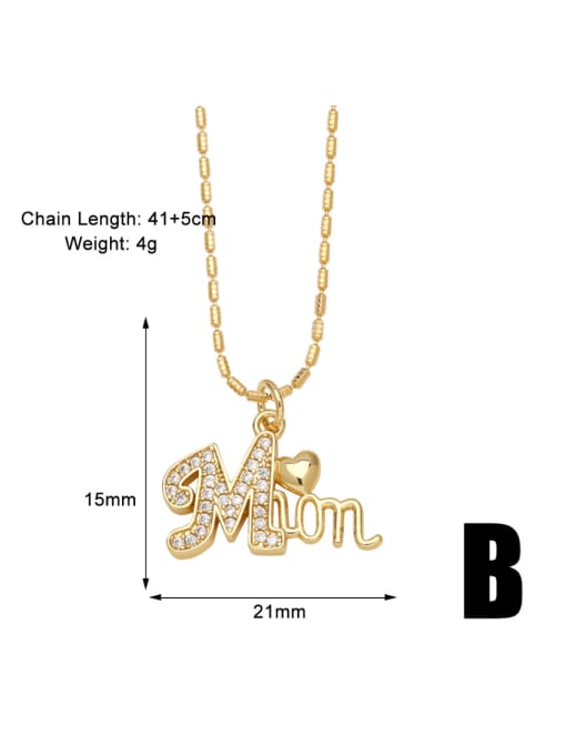 B Brass Cubic Zirconia Letter Minimalist Necklace