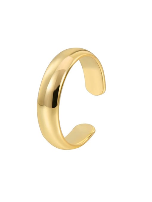 Gold smooth ring Brass Smooth Geometric Minimalist Band Ring
