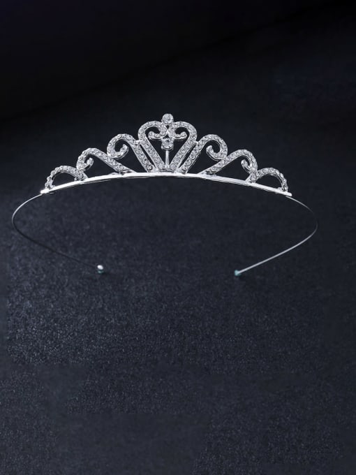 Style 4 Alloy Cubic Zirconia Trend Crown  Hair Fascinator