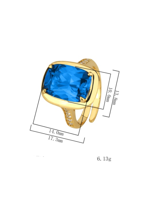 ROSS Brass Cubic Zirconia Geometric Luxury Band Ring 2