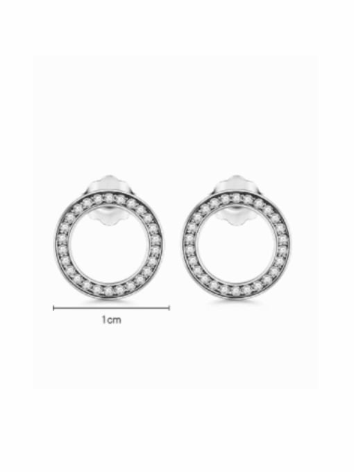 MODN 925 Sterling Silver Cubic Zirconia Round Classic Stud Earring 1