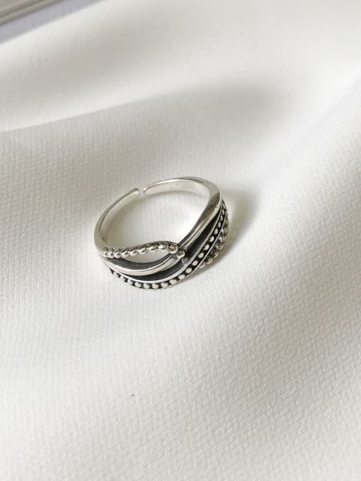 Boomer Cat 925 Sterling Silver Rope Twist  Vintage Free Size Midi Ring 2