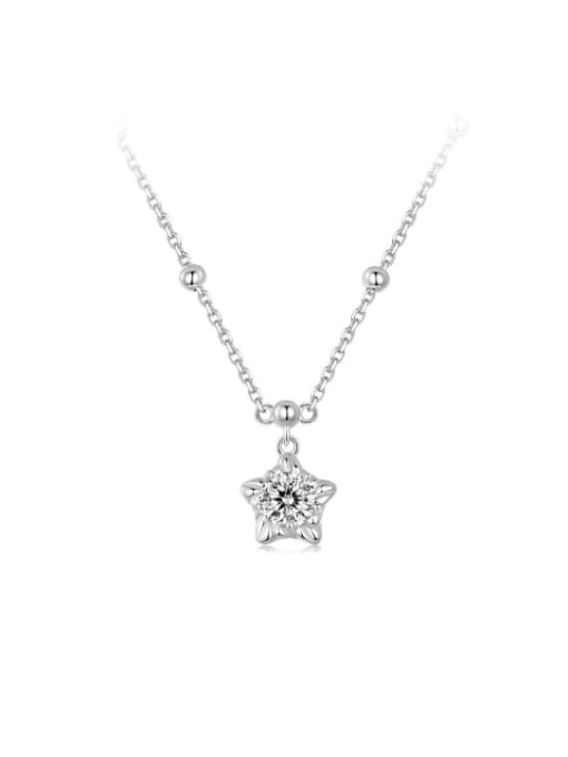 Jare 925 Sterling Silver Moissanite Pentagram Dainty Necklace