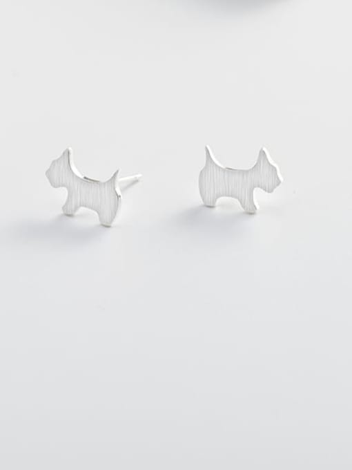 XBOX 925 Sterling Silver Dog Minimalist Stud Earring 0