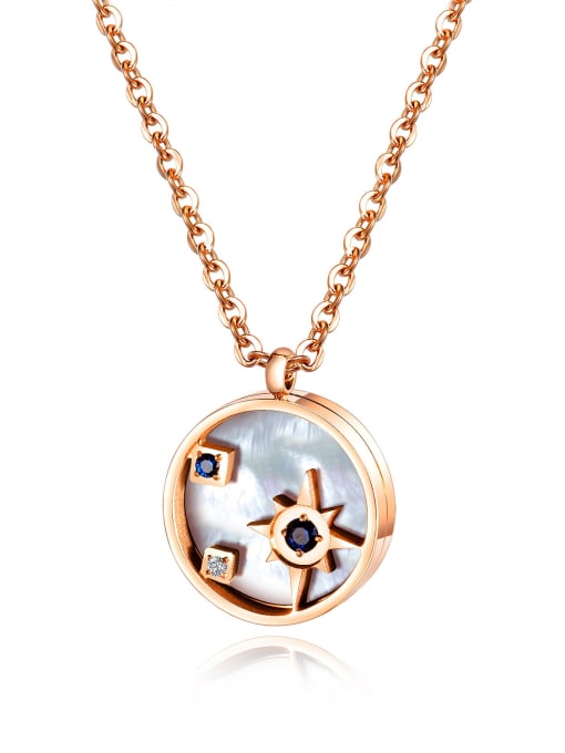 rose gold Titanium Shell Locket Minimalist Necklace