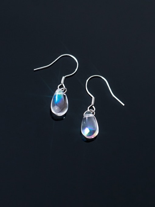Rosh 925 Sterling Silver Water Drop Minimalist Hook Earring