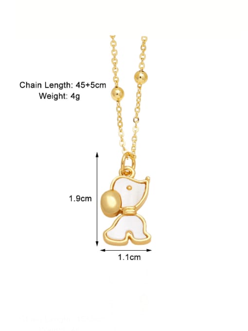 puppy Brass Enamel Bear Minimalist Necklace
