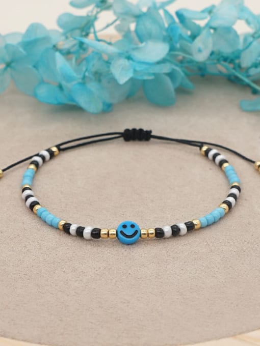 QT B210052G Miyuki Millet Bead Multi Color Acrylic Smiley Bohemia Handmade Weave Bracelet