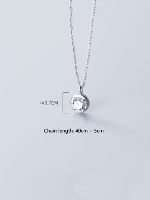 Rosh 925 Sterling Silver Cubic Zirconia round pendant  Necklace 2