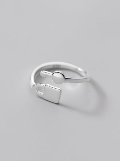 Rosh 925 Sterling Silver Key Minimalist Band Ring 3