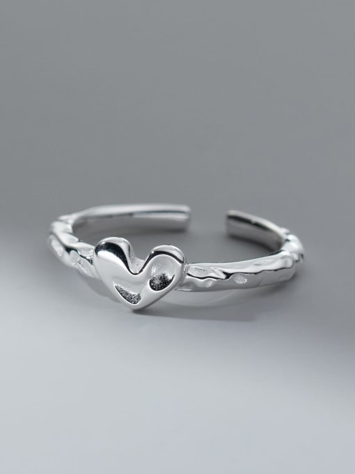 Rosh 925 Sterling Silver Heart Minimalist Band Ring 3