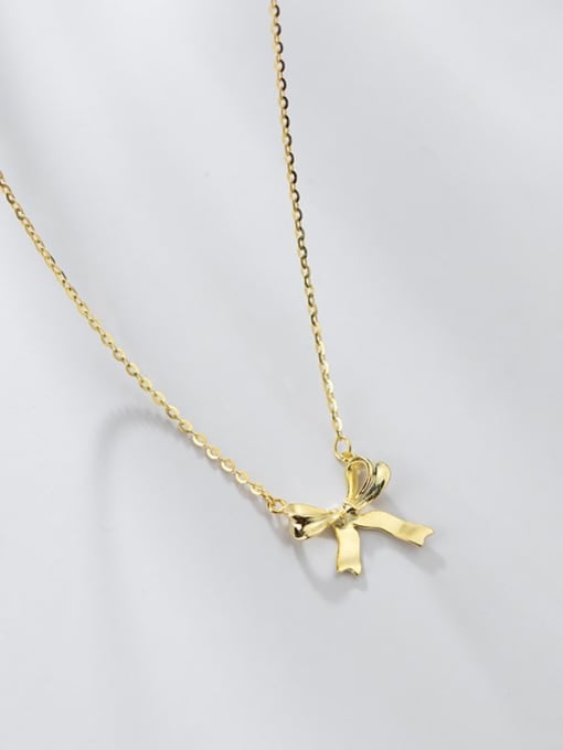 Necklace Gold 925 Sterling Silver Bowknot Minimalist Necklace
