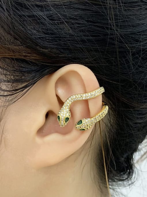 CC Brass Cubic Zirconia Snake Vintage Stud Earring 1