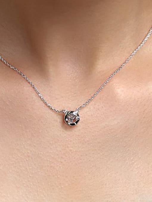 XP Alloy Cubic Zirconia Round Dainty Necklace 1