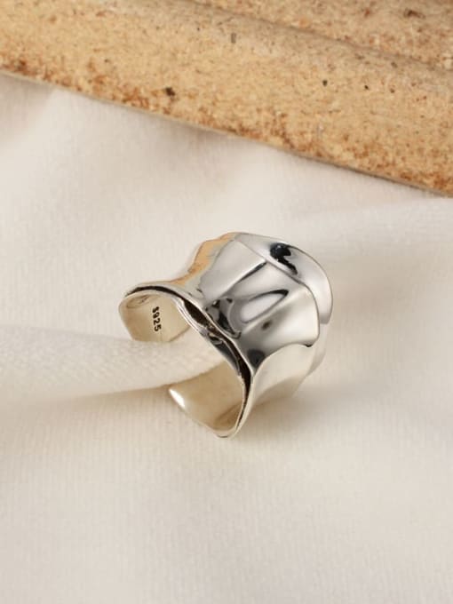 JENNY 925 Sterling Silver Smooth Geometric Vintage Band Ring