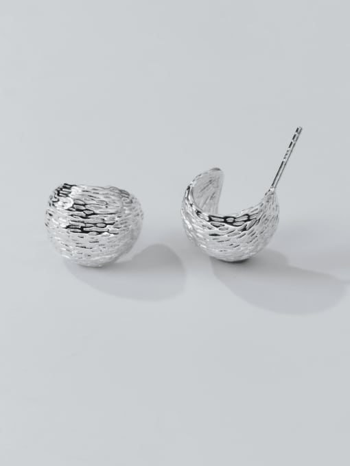 Silver 925 Sterling Silver Geometric Minimalist Stud Earring