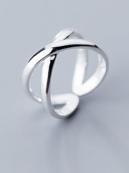 Rosh 925 Sterling Silver Cross Minimalist Band Ring