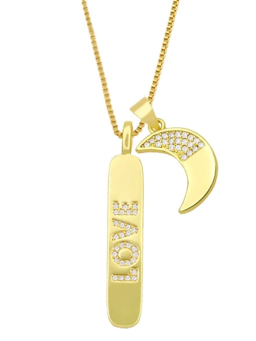 B Brass Cubic Zirconia Star Vintage Monn Pendant Necklace