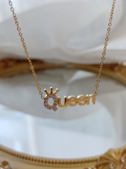 A TEEM Titanium Message Minimalist Letter Pendant Necklace