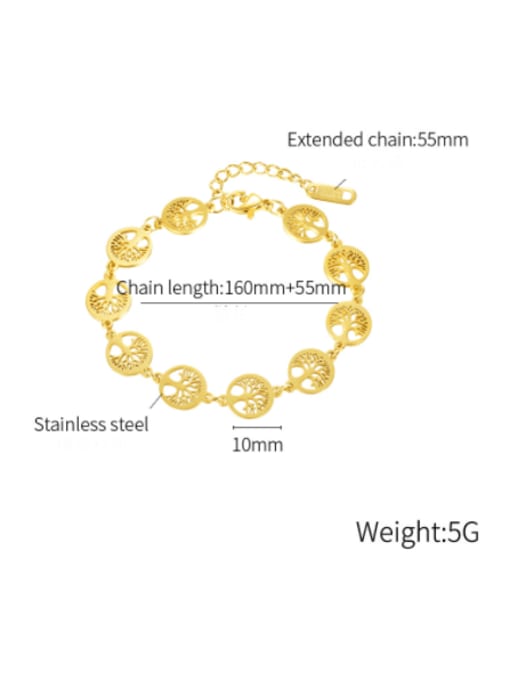 Open Sky Titanium Steel Geometric Minimalist Link Bracelet 3