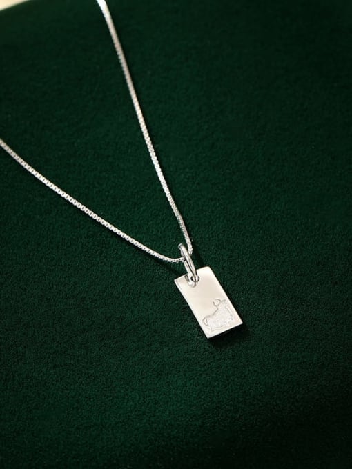 NS1081 Platinum 【 Bull 】 925 Sterling Silver Zodiac Minimalist Necklace