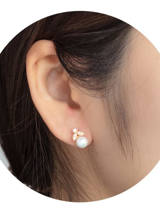 XP Alloy Imitation Pearl Dainty Stud Earring 1
