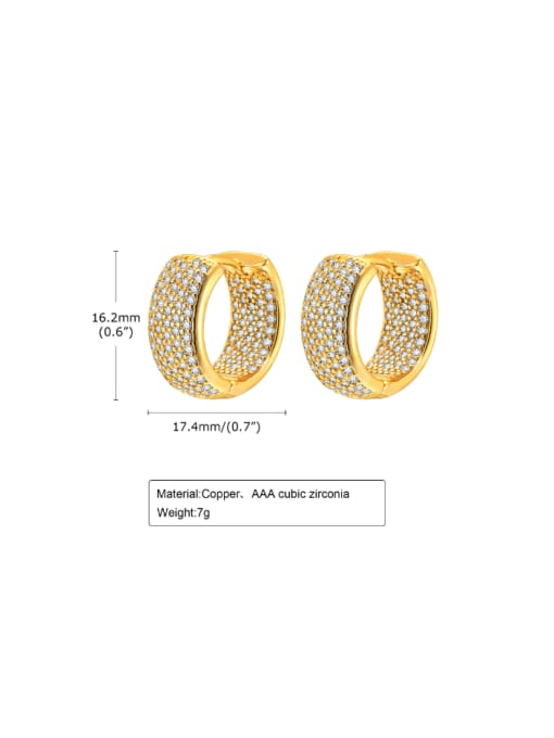 CONG Brass Cubic Zirconia Geometric Minimalist Huggie Earring 2