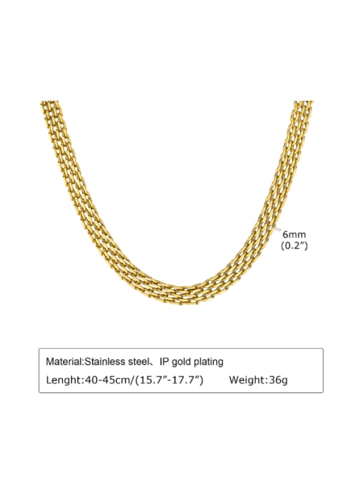 golden Stainless steel Geometric  Chain Hip Hop Necklace