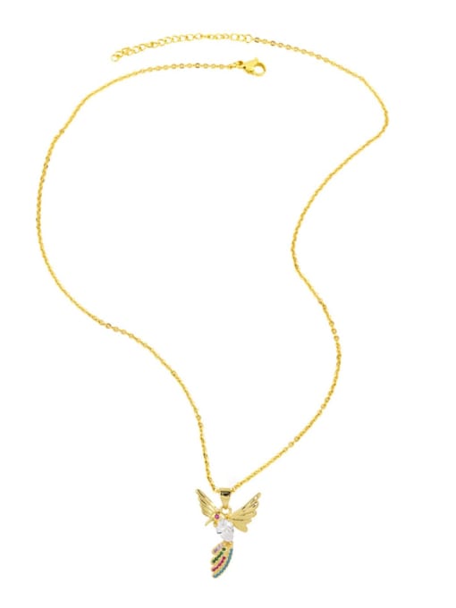 CC Brass Cubic Zirconia Bird Vintage Necklace 4