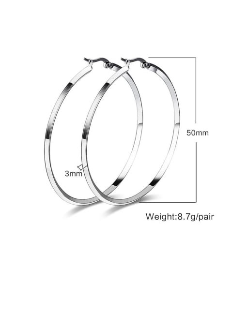 Steel Titanium Round Minimalist Hoop Earring