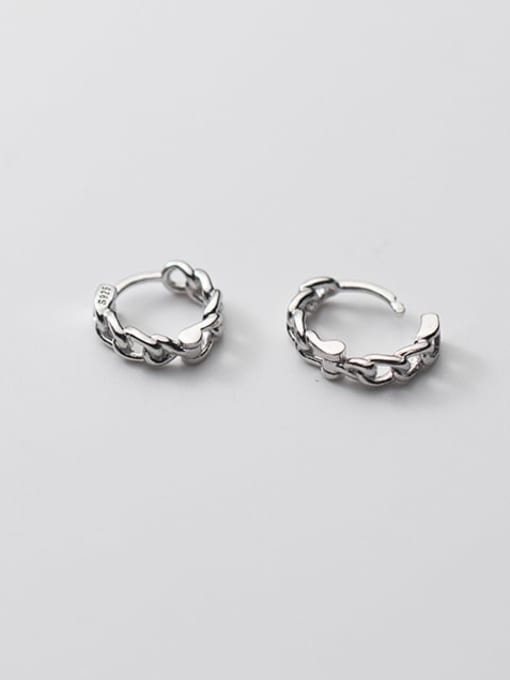 Rosh 925 Sterling Silver Hollow Geometric Vintage Clip Earring 2