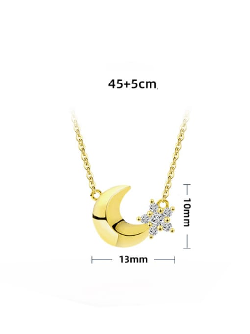 RINNTIN 925 Sterling Silver Cubic Zirconia Moon Dainty Necklace 3