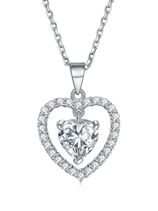 Dan 925 Sterling Silver Birthstone Heart Dainty Necklace 2