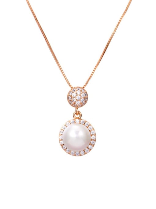 XP Alloy Imitation Pearl Round Dainty Necklace