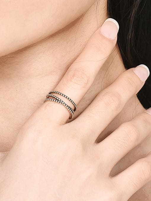 XBOX 925 Sterling Silver Twist Geometric Vintage Stackable Ring 1