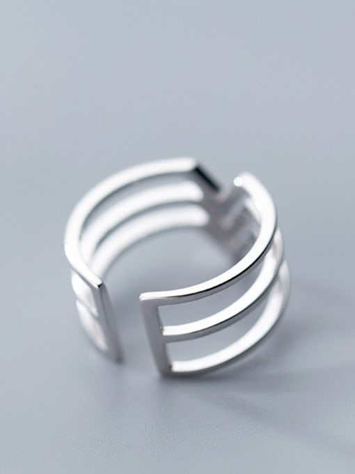 Rosh 925 Sterling Silver Irregular Minimalist Stackable Ring 4