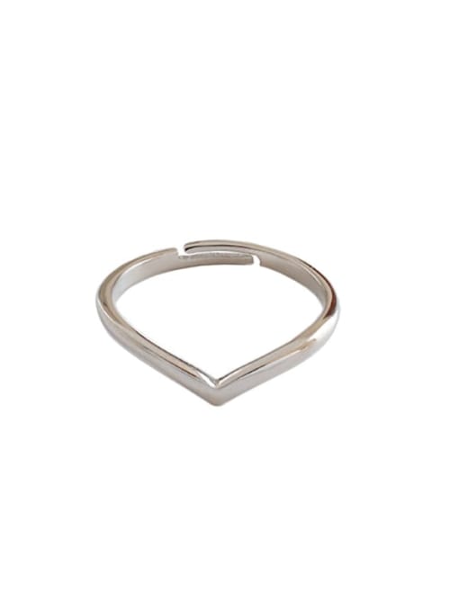 DAKA 925 Sterling Silver Irregular Minimalist  Free Size Midi Ring 0