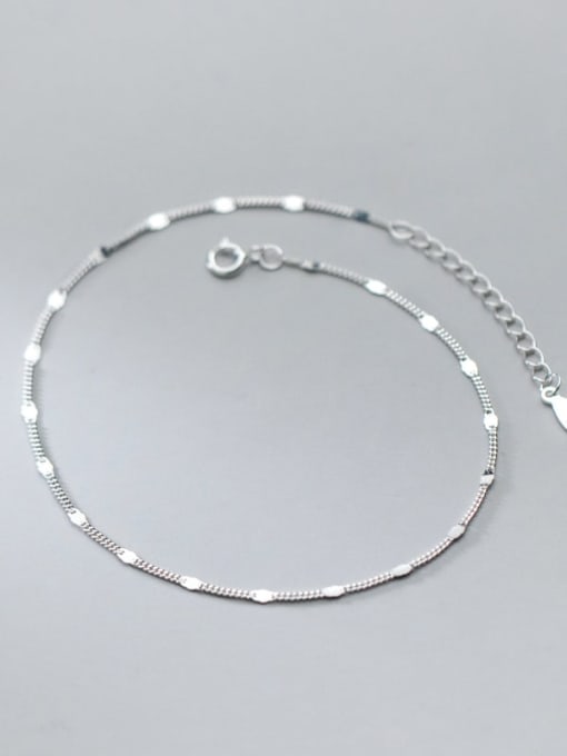 Silver 925 Sterling Silver  Irregular Minimalist  Chain Anklet