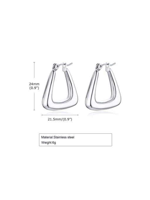 CONG Stainless steel Geometric Minimalist Huggie Earring 2