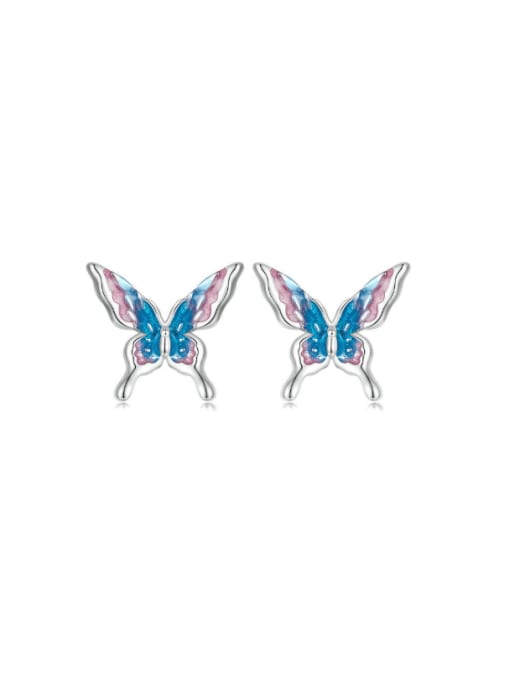 Jare 925 Sterling Silver Enamel Butterfly Dainty Stud Earring 0