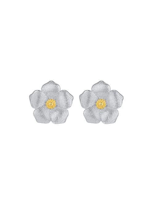 KDP-Silver 925 Sterling Silver Flower Trend Stud Earring 0